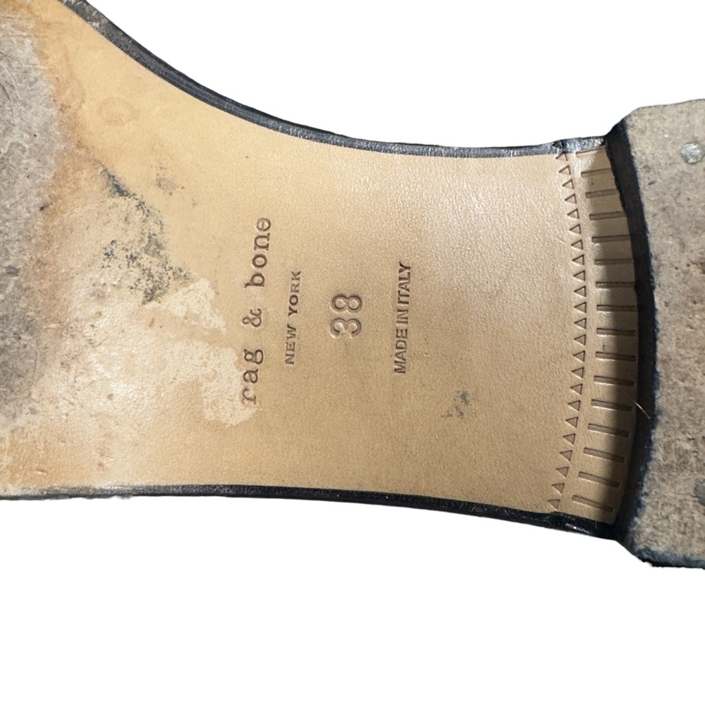 rag & bone Black Leather and Suede Loafers with Silver Detail - Picture 10 of 11